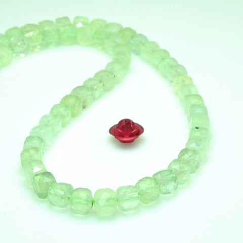 Natural prehnite faceted cube beads loose gemstones wholesale for jewelry making bracelet necklace diy