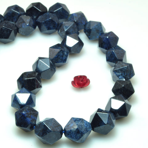 Natural blue dumortierite star cut faceted nugget beads gemstone wholesale jewelry making bracelet necklace diy