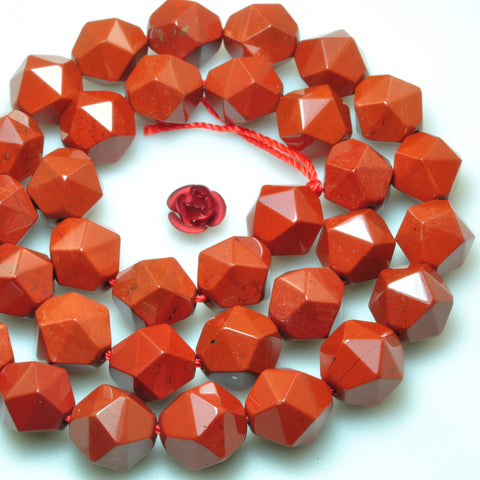 Natural Red Jasper star cut faceted nugget beads gemstone wholesale jewelry making bracelet necklace diy