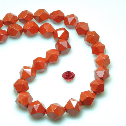 Natural Red Jasper star cut faceted nugget beads gemstone wholesale jewelry making bracelet necklace diy