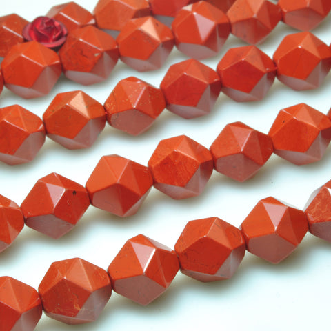 Natural Red Jasper star cut faceted nugget beads gemstone wholesale jewelry making bracelet necklace diy