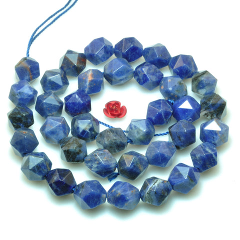 Natural Blue Sodalite gemstone star cut faceted nugget beads wholesale gemstone jewelry making bracelet necklace diy