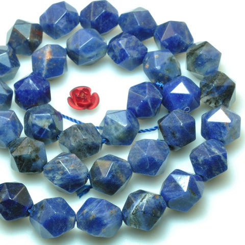 Natural Blue Sodalite gemstone star cut faceted nugget beads wholesale gemstone jewelry making bracelet necklace diy