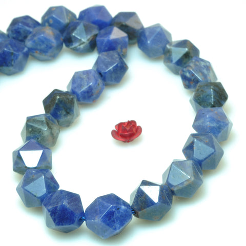 Natural Blue Sodalite gemstone star cut faceted nugget beads wholesale gemstone jewelry making bracelet necklace diy