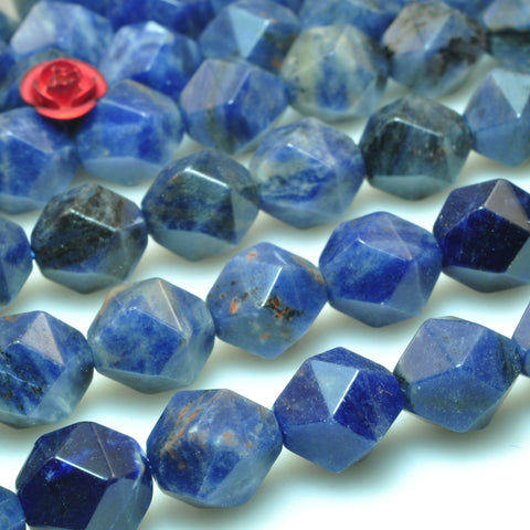 Natural Blue Sodalite gemstone star cut faceted nugget beads wholesale gemstone jewelry making bracelet necklace diy