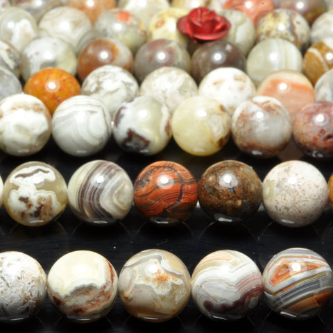 Mexican Crazy Lace Agate Natural Stone smooth round beads wholeslae loose gemstone for jewelry making diy bracelet necklace