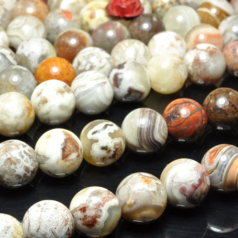 Mexican Crazy Lace Agate Natural Stone smooth round beads wholeslae loose gemstone for jewelry making diy bracelet necklace