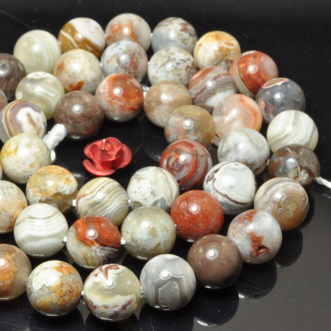 Mexican Crazy Lace Agate Natural Stone smooth round beads wholeslae loose gemstone for jewelry making diy bracelet necklace