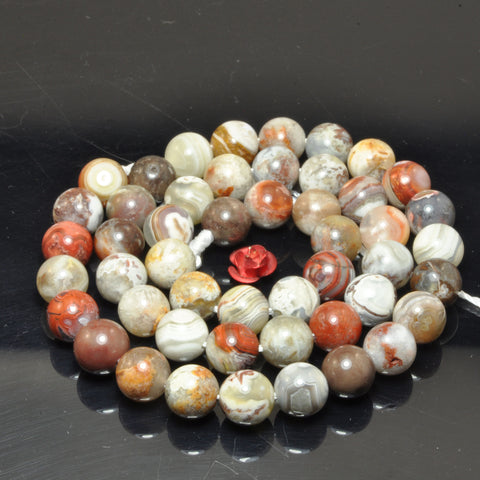Mexican Crazy Lace Agate Natural Stone smooth round beads wholeslae loose gemstone for jewelry making diy bracelet necklace