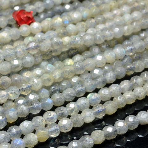 Natural Labradorite faceted round beads wholesale loose gemstone for jewelry making bracelet diy 4mm