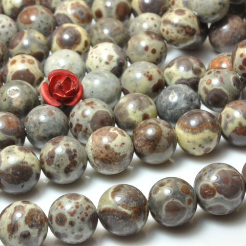 Natural Asteroid Jasper smooth round loose beads wholesale gemstone semi precious stone for jewelry making bracelet necklace DIY
