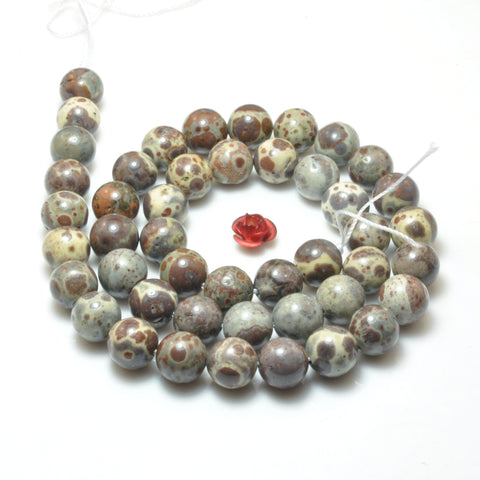 Natural Asteroid Jasper smooth round loose beads wholesale gemstone semi precious stone for jewelry making bracelet necklace DIY