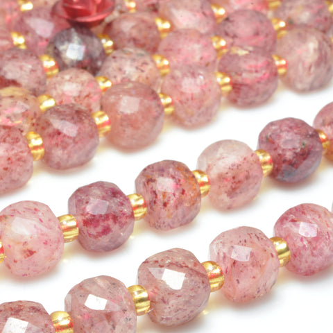 Natural Strawberry Quartz Lepidocrocite Stone faceted Cube loose beads wholesale gemstone for jewelry making bracelet necklace DIY