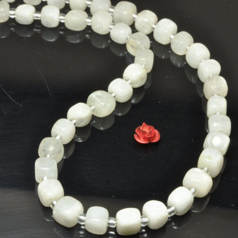 Natural Rainbow Moonstone Smooth Irregular Cube beads wholesale gemstone white semi precious stone for jewelry making DIY