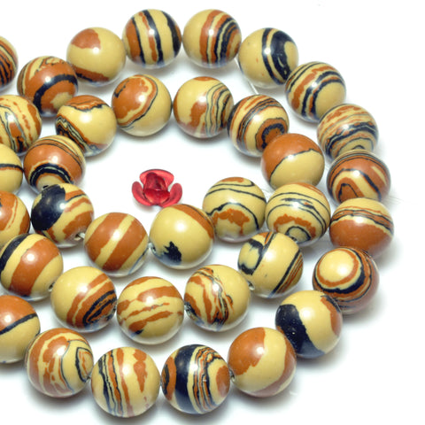 Tiger skin Synthetic stone smooth round beads wholesale jewelry making