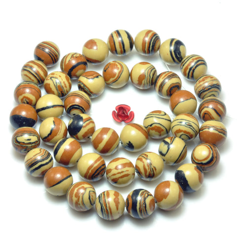 Tiger skin Synthetic stone smooth round beads wholesale jewelry making