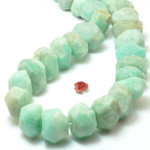 Natural Amazonite matte faceted nugget chunk beads loose gemstone wholesale jewelry making diy bracelet