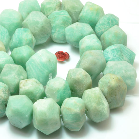 Natural Amazonite matte faceted nugget chunk beads loose gemstone wholesale jewelry making diy bracelet