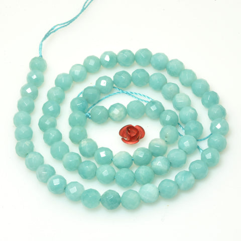 Natural Amazonite faceted round beads wholesale loose gemstones for jewelry making diy bracelet necklace