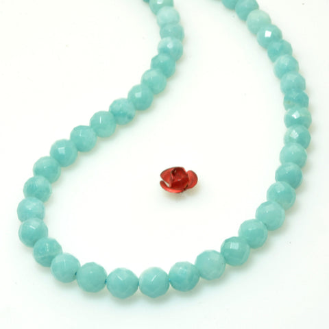 Natural Amazonite faceted round beads wholesale loose gemstones for jewelry making diy bracelet necklace