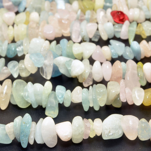 Natural Morganite stone smooth pebble chip beads for jewelry making wholesale loose gemstone diy bracelet