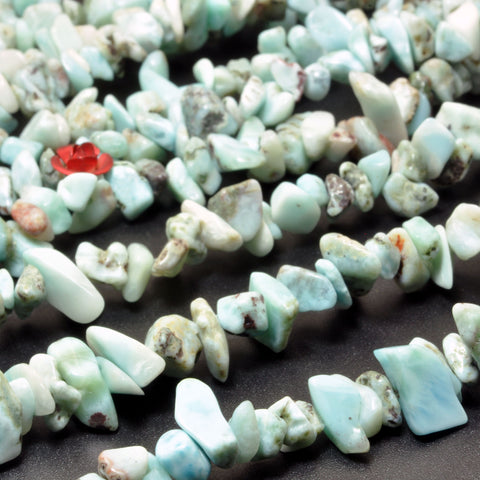 Natural blue Larimar smooth pebble chip beads gemstone wholesale for jewelry making