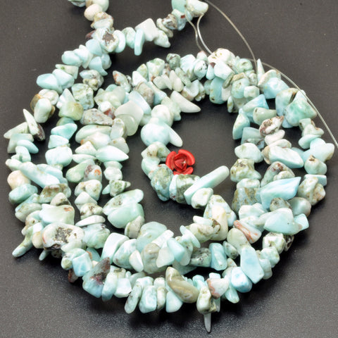 Natural blue Larimar smooth pebble chip beads gemstone wholesale for jewelry making