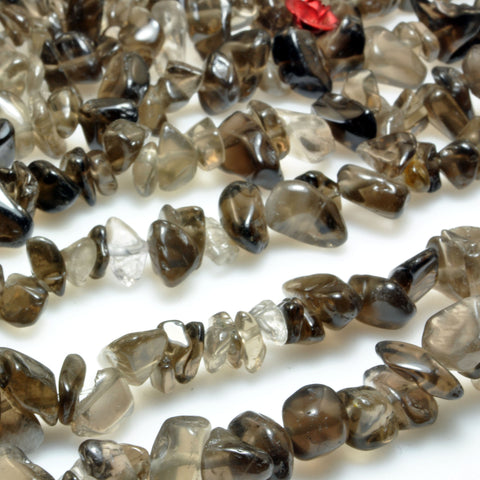 Natural Smoky Quartz smooth pebble chips beads wholesale gemstone loose stone for jewerly making bracelet diy design