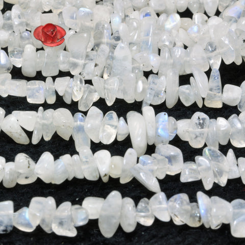 Natural rainbow moonstone smooth pebble chip beads wholesale loose gemstone semi precious stone for jewelry making Bracelet DIY