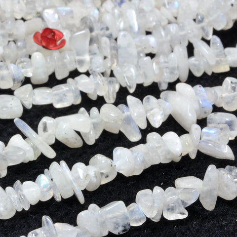 Natural rainbow moonstone smooth pebble chip beads wholesale loose gemstone semi precious stone for jewelry making Bracelet DIY