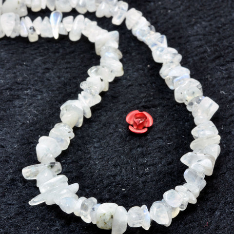 Natural rainbow moonstone smooth pebble chip beads wholesale loose gemstone semi precious stone for jewelry making Bracelet DIY