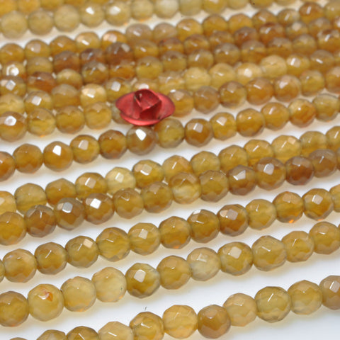 Brown Agate faceted round beads wholesale loose gemstone for jewelry making bracelet necklace DIY