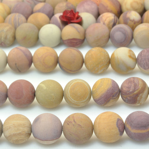 Natural Sunset Rainbow Jasper matte round loose beads wholesale gemstone jewelry 15"