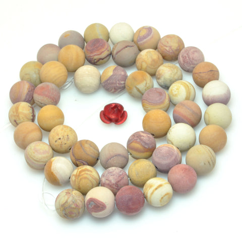 Natural Sunset Rainbow Jasper matte round loose beads wholesale gemstone jewelry 15"