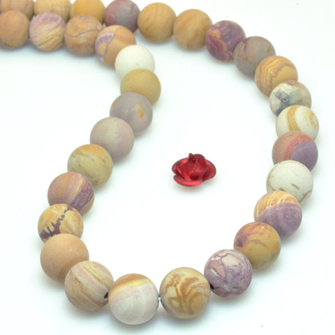 Natural Sunset Rainbow Jasper matte round loose beads wholesale gemstone jewelry 15"