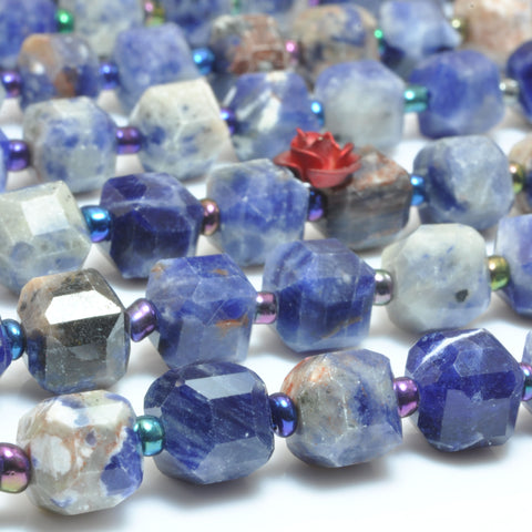 Natural orange sodalite faceted cube beads wholesale loose gemstone semi precious stones for jewelry making diy bracelet necklace