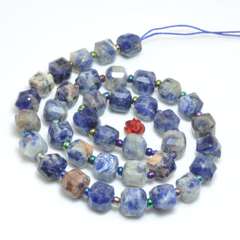 Natural orange sodalite faceted cube beads wholesale loose gemstone semi precious stones for jewelry making diy bracelet necklace