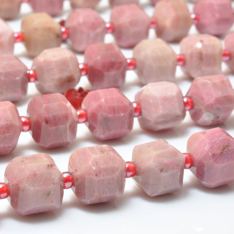 Natural Pink Rhodonite faceted cube beads wholesale loose gemstone semi precious stones for jewelry making diy bracelet necklace