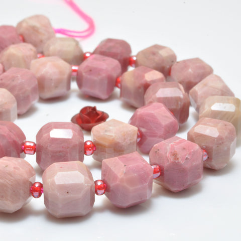 Natural Pink Rhodonite faceted cube beads wholesale loose gemstone semi precious stones for jewelry making diy bracelet necklace