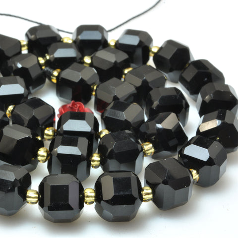 Black Onyx faceted cube loose beads wholesale gemstones semi precious stone for jewelry DIY making bracelet necklace