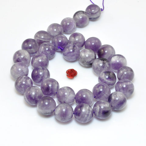 Natural Dog Tooth Amethyst smooth round beads loose purple crystal stones wholesale gemstones for jewelry DIY making bracelet necklace