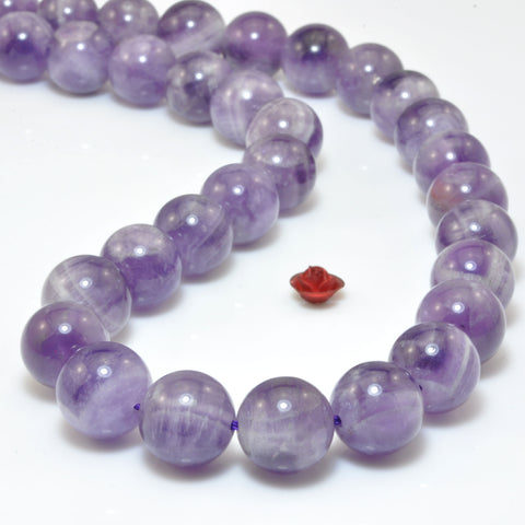 Natural Dog Tooth Amethyst smooth round beads loose purple crystal stones wholesale gemstones for jewelry DIY making bracelet necklace