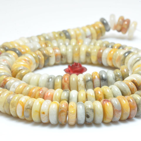 Natural Crazy Lace Agate smooth rondelle spacer beads loose gemstones yellow semi precious stone for jewelry diy making bracelet necklace
