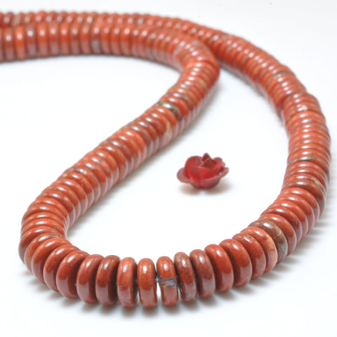 Natural Red Jasper smooth rondelle spacer beads loose gemstones wholesale semi precious stone for jewelry DIY making bracelet necklace