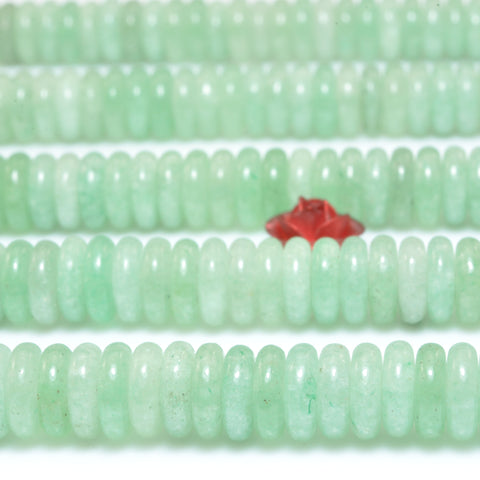 Natural green aventurine smooth rondelle spacer beads loose gemstones wholesale semi precious stone for jewelry DIY making bracelet necklace