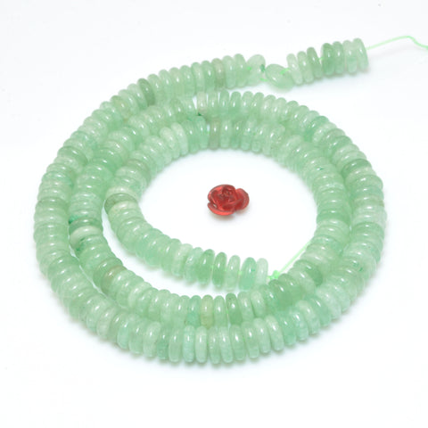 Natural green aventurine smooth rondelle spacer beads loose gemstones wholesale semi precious stone for jewelry DIY making bracelet necklace