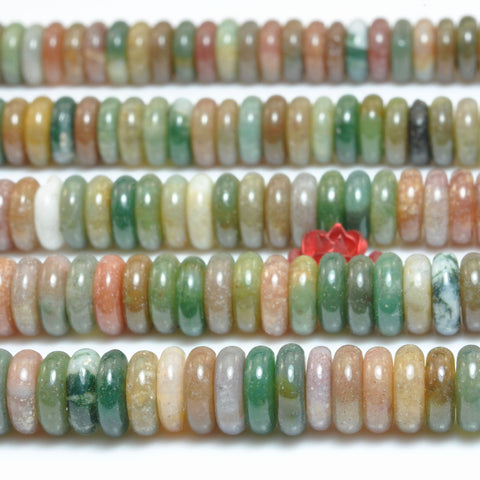 Natural Indian agate smooth rondelle spacer beads loose gemstones wholesale semi precious stone for jewelry DIY making bracelet necklace