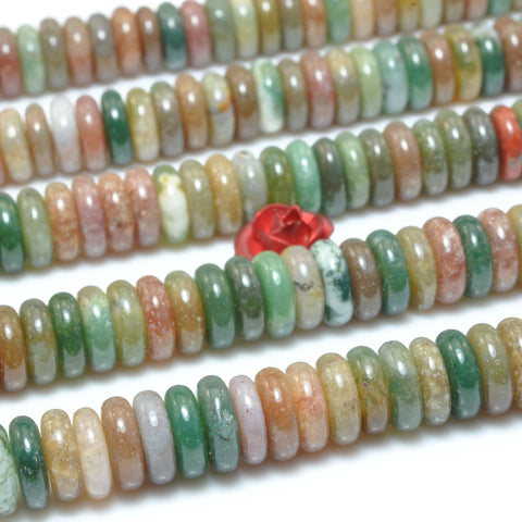 Natural Indian agate smooth rondelle spacer beads loose gemstones wholesale semi precious stone for jewelry DIY making bracelet necklace