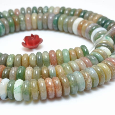 Natural Indian agate smooth rondelle spacer beads loose gemstones wholesale semi precious stone for jewelry DIY making bracelet necklace