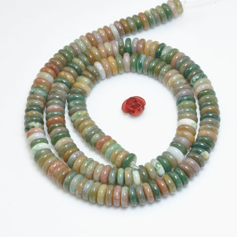 Natural Indian agate smooth rondelle spacer beads loose gemstones wholesale semi precious stone for jewelry DIY making bracelet necklace